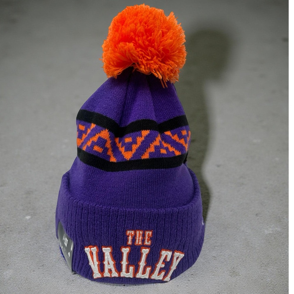 New Era NBA Phoenix Suns "The Valley" Purple Knit Beanie Hat City Edition OSFM